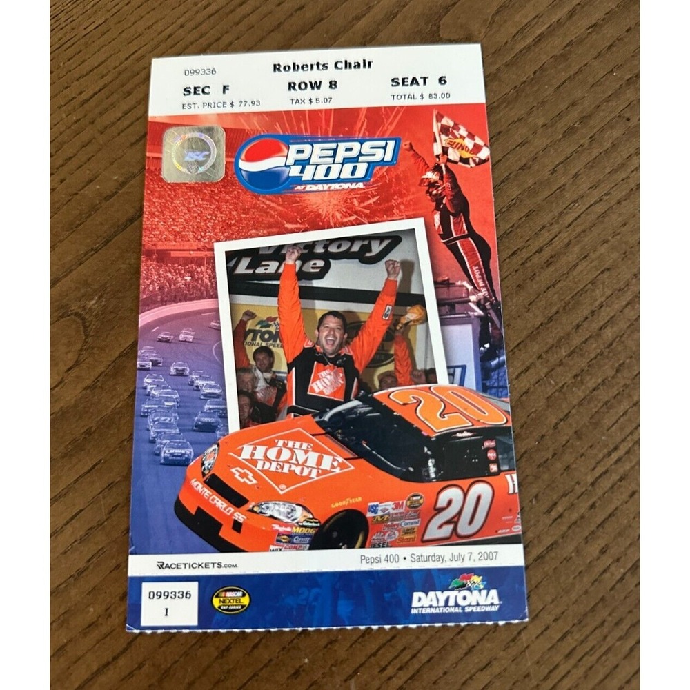Vintage NASCAR July 7 2007 Pepsi 400 Dayton 500 Tony‎ Steward Ticket Stub